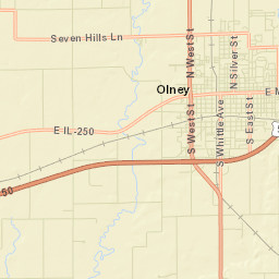 101-199 North Walnut Street Olney IL Street Map