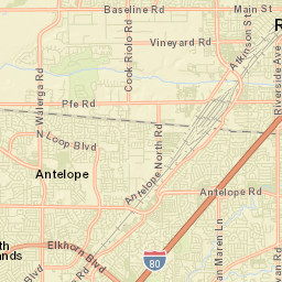 North Highlands California Street Map