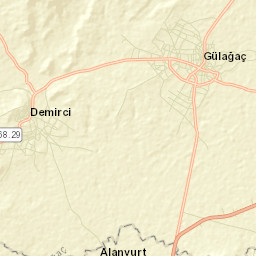 Gülağaç İlçesi Street Map