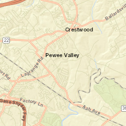 Pewee Valley Street Map