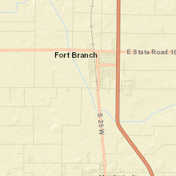 Fort Branch Street Map