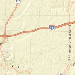 Indiana 135 & Interstate 64, Harrison, IN Street Map