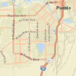 Pueblo Colorado Street Map