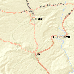 Çal İlçesi Street Map