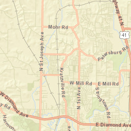 Vanderburgh County Street Map