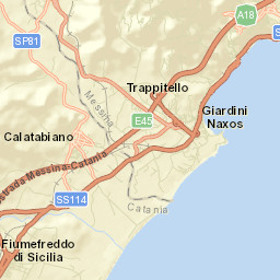 Fiumefreddo Sicilia Street Map
