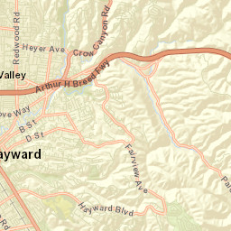 Hayward California Street Map