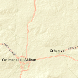 Akören İlçesi Street Map