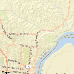 Cape Girardeau Street Map