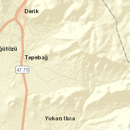 Derik İlçesi Street Map