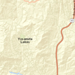 Yosemite Lakes California Street Map