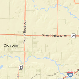 601-799 W Central St Oronogo MO Street Map