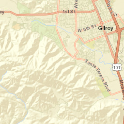 Gilroy California Street Map