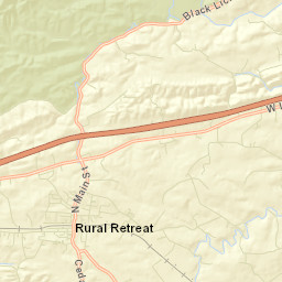Rural Retreat Street Map