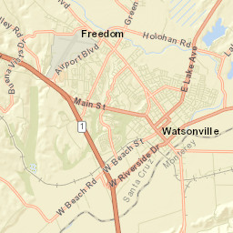 Watsonville California Street Map