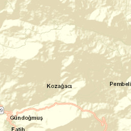Gündoğmuş İlçesi Street Map