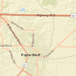 Poplar Bluff, MO 63901, USA Street Map