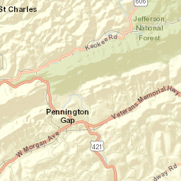 Pennington Gap Street Map