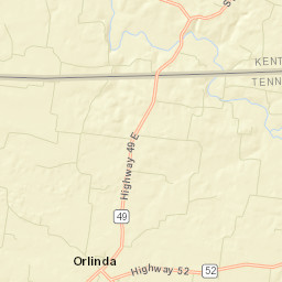 Orlinda Tennessee Street Map