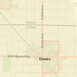 North Dinuba California Street Map