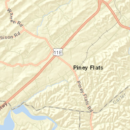 Piney Flats Tennessee Street Map
