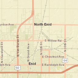 100-198 South Adams Street, Enid, OK Street Map