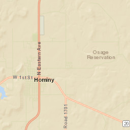 Hominy Street Map