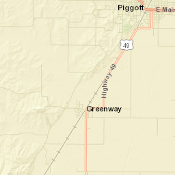 Piggott Arkansas Street Map
