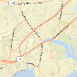 Saundersville Tennessee Street Map