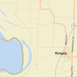 Ridgely Tennessee Street Map