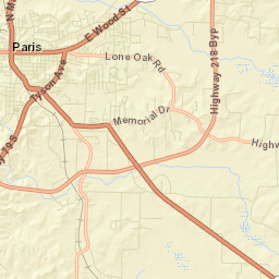 Paris Tennessee Street Map