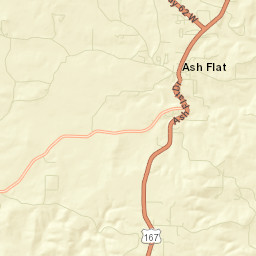 Ash Flat Arkansas Street Map