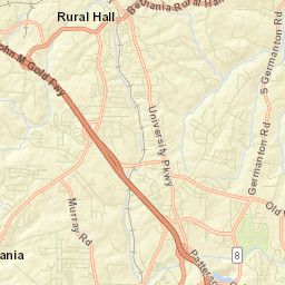 Rural Hall Street Map