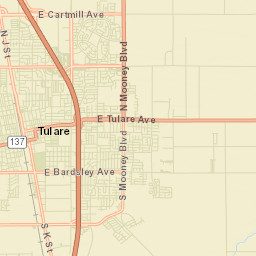 Tulare California Street Map