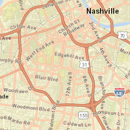 Nashville Tennessee Street Map