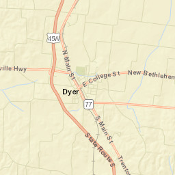 Dyer Tennessee Street Map