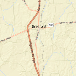 Bradford Tennessee Street Map
