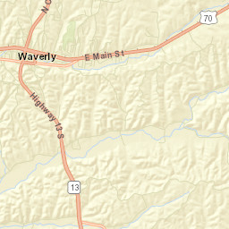 Waverly Tennessee Street Map