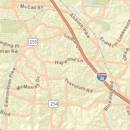 Whispering Hills Tennessee Street Map