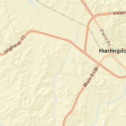 Huntingdon Tennessee Street Map