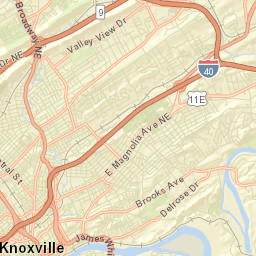 Whittle Springs Tennessee Street Map