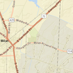 Milan Tennessee Street Map