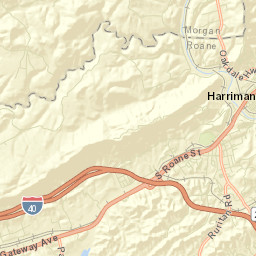South Harriman Tennessee Street Map