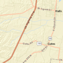 Gates Tennessee Street Map