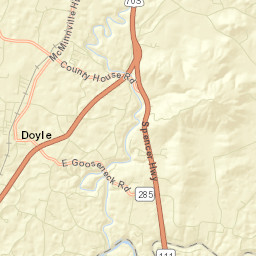 Doyle Tennessee Street Map