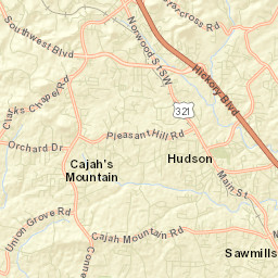 Cajahs Mountain Street Map