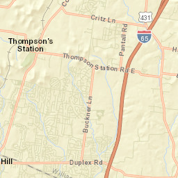 Thompsons Station Tennessee Street Map