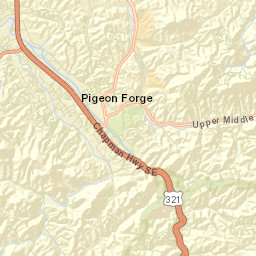 Pigeon Forge Tennessee Street Map