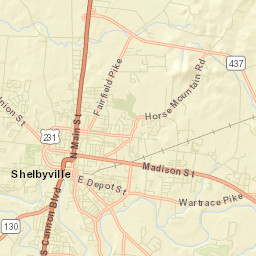 Shelbyville Tennessee Street Map