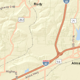 Rudy Arkansas Street Map